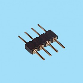 8392 / Conector macho recto simple fila pin torneado - Paso 2.54 mm