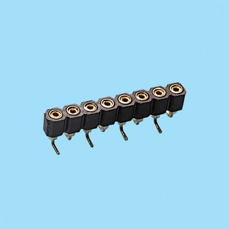 8408 / Conector hembra SMD recto simple fila pin torneado - Paso 2.54 mm
