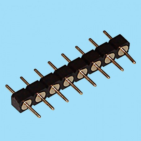 8445 / Conector macho recto simple fila pin torneado - Paso 2.54 mm