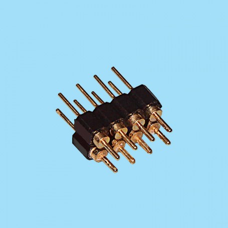 8391 / Conector macho recto doble fila pin torneado - Paso 2.54 mm