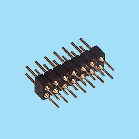 8393 / Conector macho recto doble fila pin torneado - Paso 2.54 mm