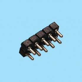 8431 / Conector hembra recto doble fila pin torneado - Paso 2.54 mm