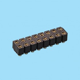 8407 / Conector hembra SMD recto doble fila pin torneado - Paso 2.54 mm