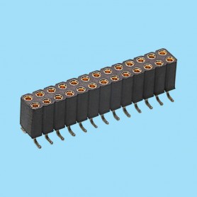 8417 / Conector hembra SMD recto doble fila pin torneado - Paso 2.54 mm