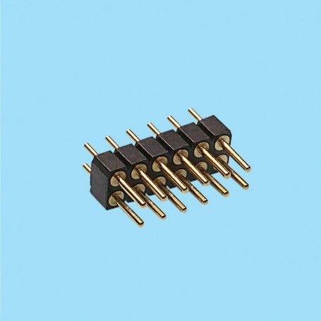 8419 / Conector macho recto doble fila pin torneado - Paso 2.54 mm
