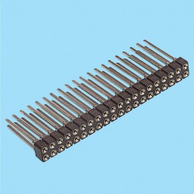 8403 / Conector hembra recto doble fila pin torneado - Paso 2.54 mm
