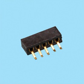 1067 / Conector hembra PCB acodado SMD (2.10 mm) - Paso 1,00 mm