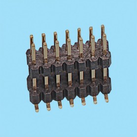 1073 / Regleta recta doble fila doble cuerpo SMD - Paso 1,00 mm - conectores PCB