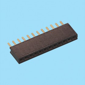 1377 / Conector hembra PCB recto simple fila - Paso 1,27 mm