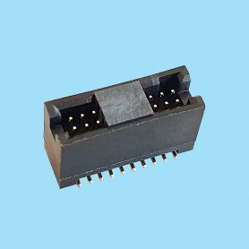 1307 / Conector macho recto doble fila polarizado PCB - Paso 1,27 mm