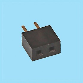 2041 / Conector recto hembra simple fila PCB (Base 4.30 mm) - Paso 2,00 mm