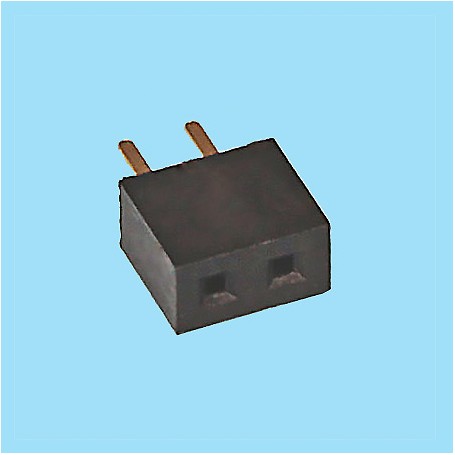 2041 / Conector recto hembra simple fila PCB (Base 4.30 mm) - Paso 2,00 mm