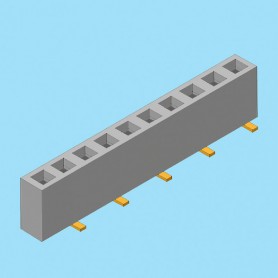 2167 / Conector recto PCB hembra simple fila SMD (2.20 mm) - Paso 2,00 mm