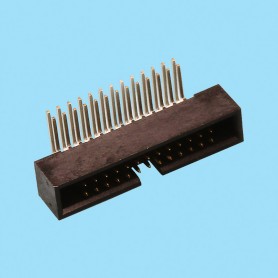 1343 / Conector macho acodado polarizado - Paso 1,27 x 1,27 mm