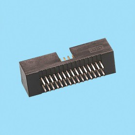 1543 / Conector macho recto polarizado - Paso 1,27 x 2,54 mm