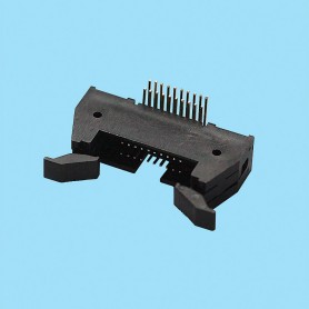1552 / Conector macho recto doble fila con expulsores entrada lateral - Paso 1,27 x 2,54 mm