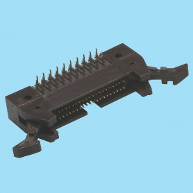 1550 / Conector macho acodado con expulsores - Paso 1,27 x 2,54 mm