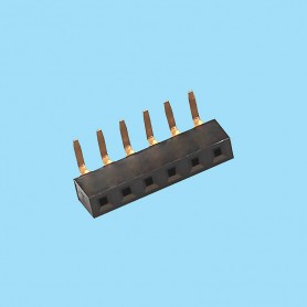 2244 / Conector hembra acodado simple fila PCB - Paso 2,54 mm