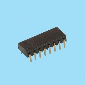 2552 / Conector hembra acodado simple fila PCB - Paso 2,54 mm