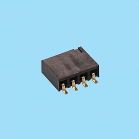 2452 / Conector hembra acodado simple fila SMD - Paso 2,54 mm