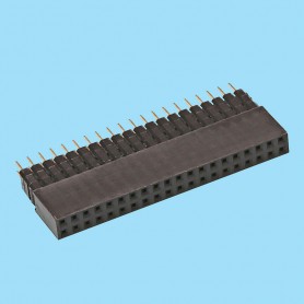 5552 / Conector hembra recto PCB doble fila [Diferentes alturas] - Paso 2,54 mm