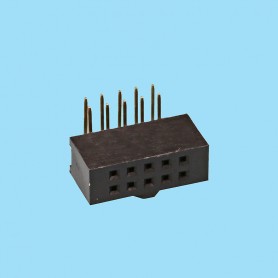 5459 / Conector hembra acodado doble fila polarizado PCB 8.50 mm - Paso 2,54 mm
