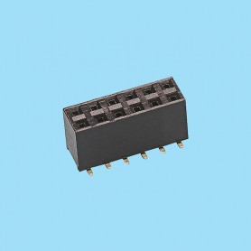2203 / Conector hembra recto doble fila SMD [7.10 mm] - Paso 2,54 mm