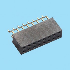 5424 / Conector hembra acodado doble fila SMD - Paso 2,54 mm