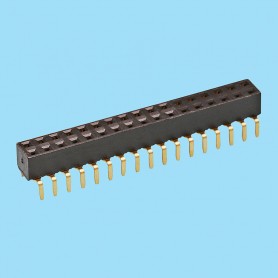 5456 / Conector hembra acodado doble fila entrada bajo PCB - Paso 2,54 mm