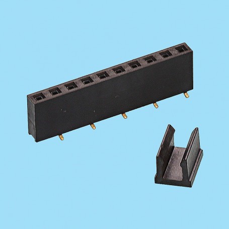2106 / Conector hembra recto simple fila SMD [5.00 mm] - Paso 2,54 mm