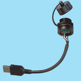 3193 / Conector USB hembra para panel IP67