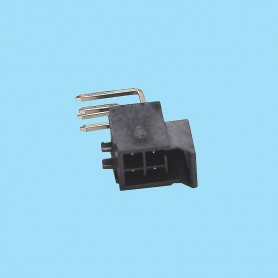 5732 | Conector macho acodado doble fila Nano Power - Paso 2,50 mm