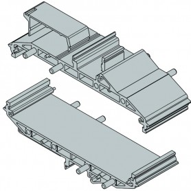 B6724443 / RAILTEC sup. 107, sección con pie para rail DIN (PCB L 35 mm) - PA 6 FR(30) - Grey