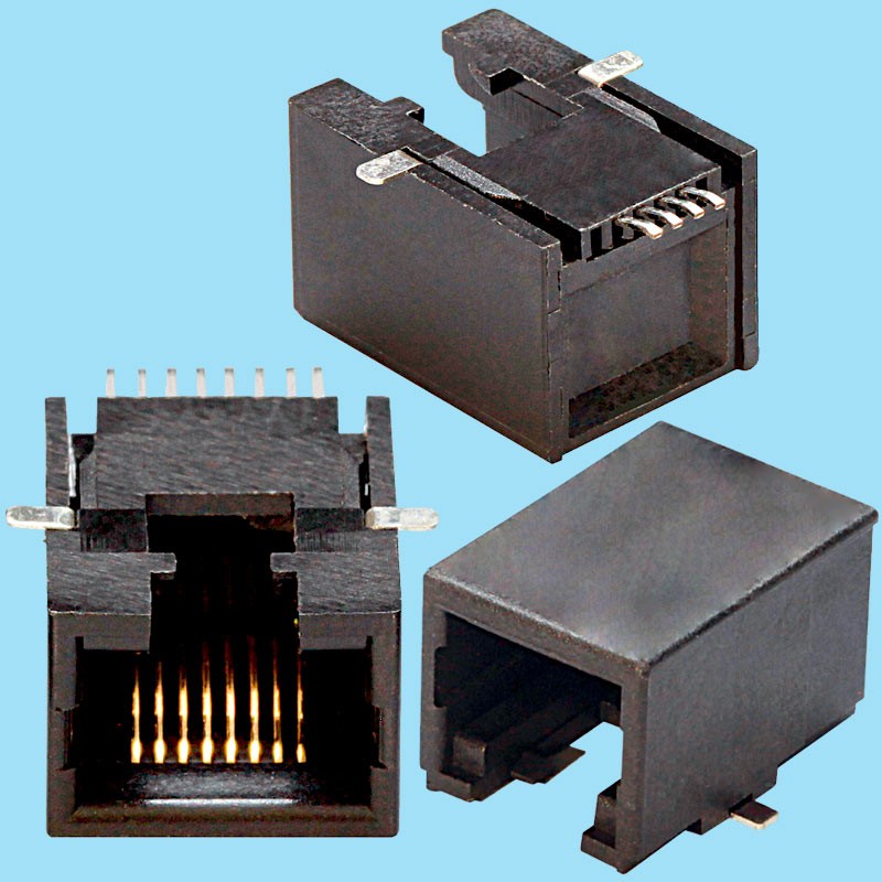 7644 / Jack telefónico FCC-68 Acodado [Bajo perfil - SMD]