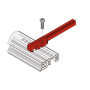 64568-005 / Guía para accesorios 160 mm, ancho de ranura de 2 mm, rojo
