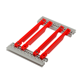 64568-119 / Guía para accesorios, reforzada, 220 mm, ancho de ranura de 2,5 mm, rojo