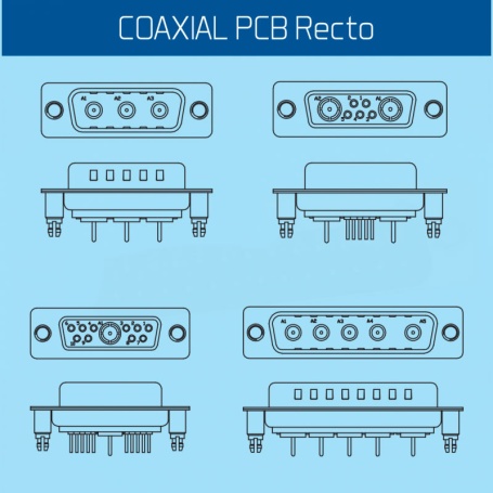 COAXIAL PCB Series / Conector Recto COAXIAL PCB (Sub-D Combo)