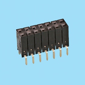 5356 / Conector hembra acodado doble fila entrada bajo PCB - Paso 2,54 mm