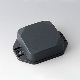B1804228 / MINI-DATA-BOX S50 alta 50x50x20mm, con pestañas para bridas, ASA+PC-FR (UL 94 V-0), gris, hasta IP 65