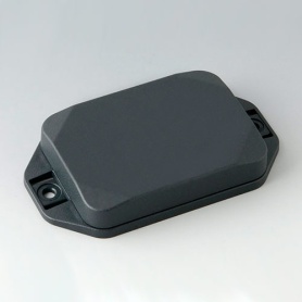 B1824128 / MINI-DATA-BOX EF50 baja 70x50x15mm con pestañas para bridas, ASA+PC-FR (UL 94 V-0), gris, hasta IP 65