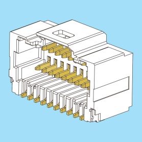 1237 / Conector macho acodado SMD doble fila PCB a cable - Paso 1,00 mm
