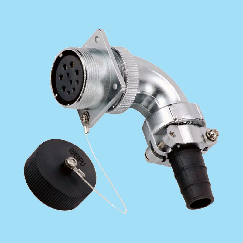 Wire Pvc Shell WS-ZS | In-line receptacle with angled back shell and PVC sleeve
