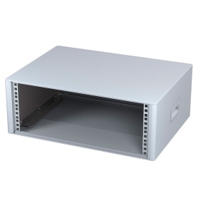 M6619445 / TECHNOMET 19″ Caja de aluminio para electrónica, 4Ux400mm en color gris claro
