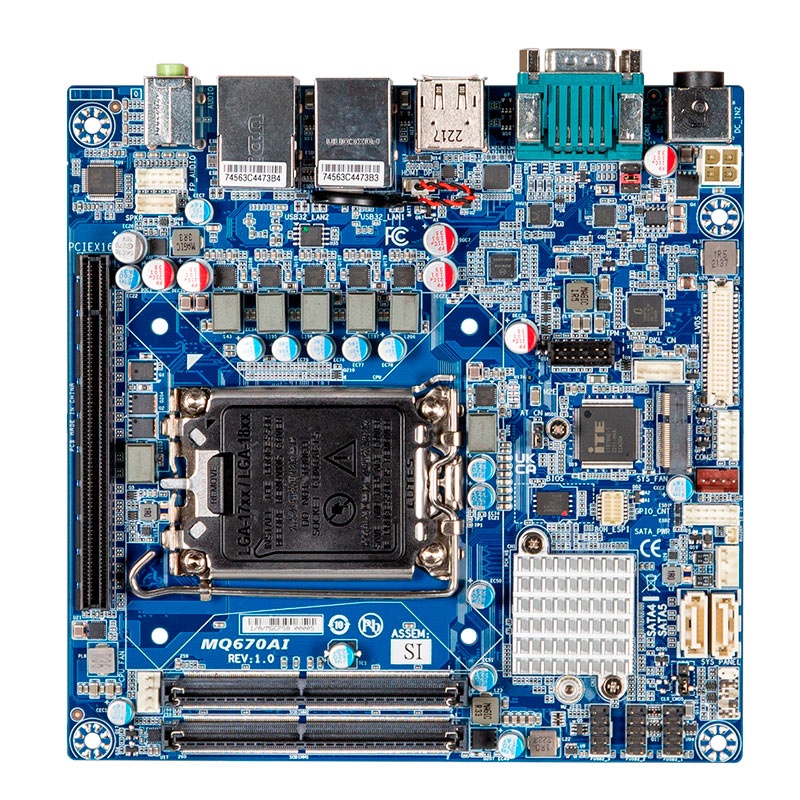 MITX-Q670A / Mini-ITX Intel® Q670 Chipset, Supp. 13th/12th Gen Core™