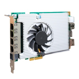 PCIe-NX154PoE / 100 TOPS Intelligent Frame Grabber Card with 4x PoE+ ports for IVA or AI Inspection