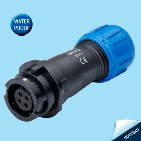 SY1111C/S | In-line cable connector en CENVALSA. Nylon series with bayonet coupling.