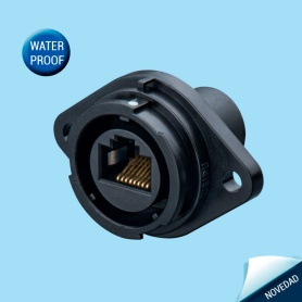 SY2513/SRJ45 | 2-hole flange receptacle with RJ45 adapter