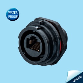 SY2512/SRJ45 | Rear-nut mount receptacle with RJ45 adapter