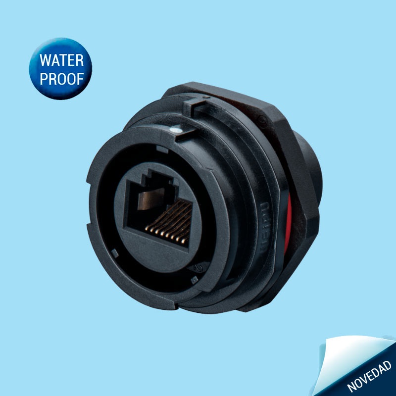 SY2512/SRJ45 | Rear-nut mount receptacle with RJ45 adapter | Weipu SY25