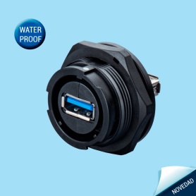 SY2515/SUSB3.0 | Front-nut mount receptacle with USB3.0 adapter